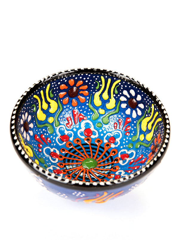 Hand Painted Bowl 3" Blue