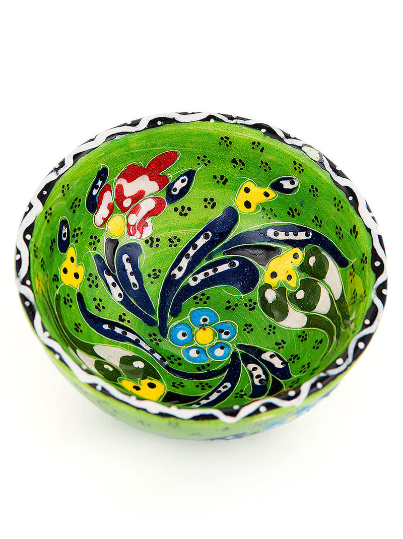 Hand Painted Bowl 3" Green