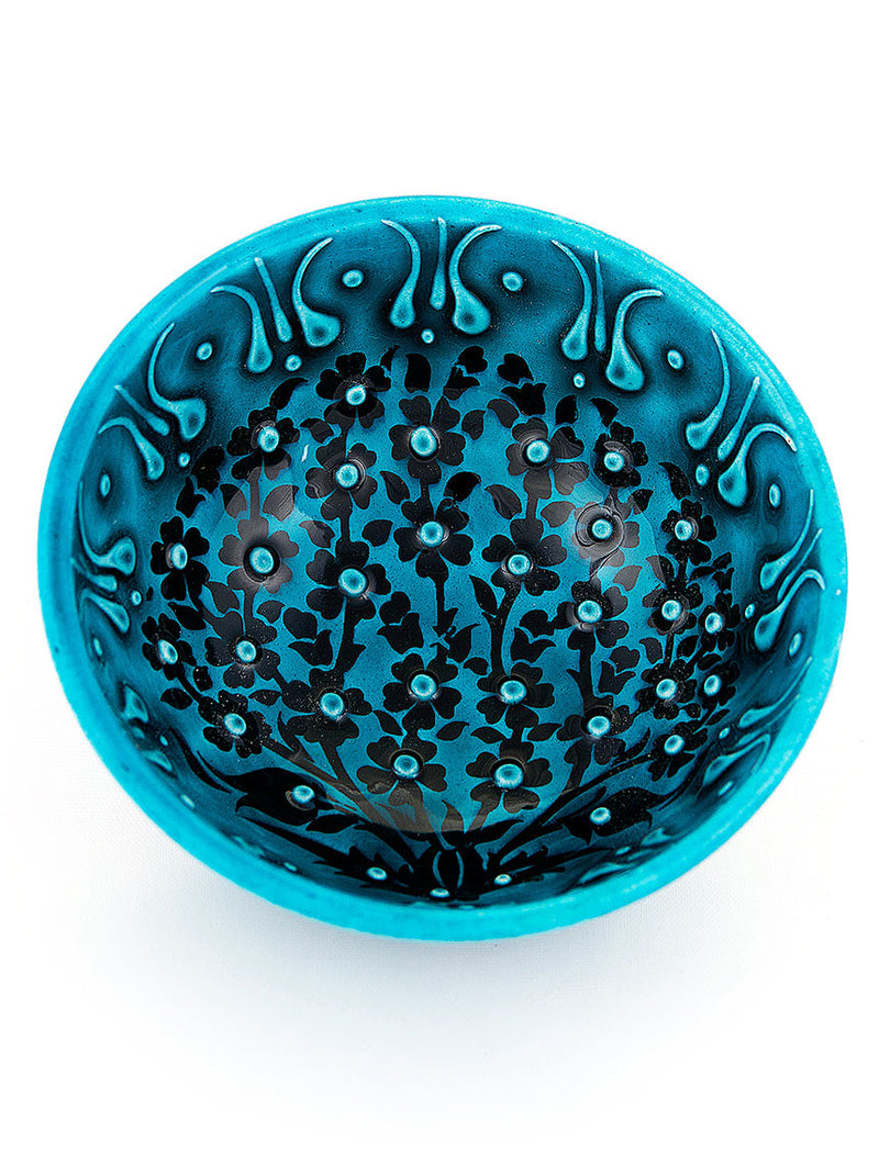 Hand Painted Bowl 3" Teal