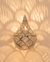 Cone-Shaped Metal Hanging Lamp (various sizes) - SILVER 2