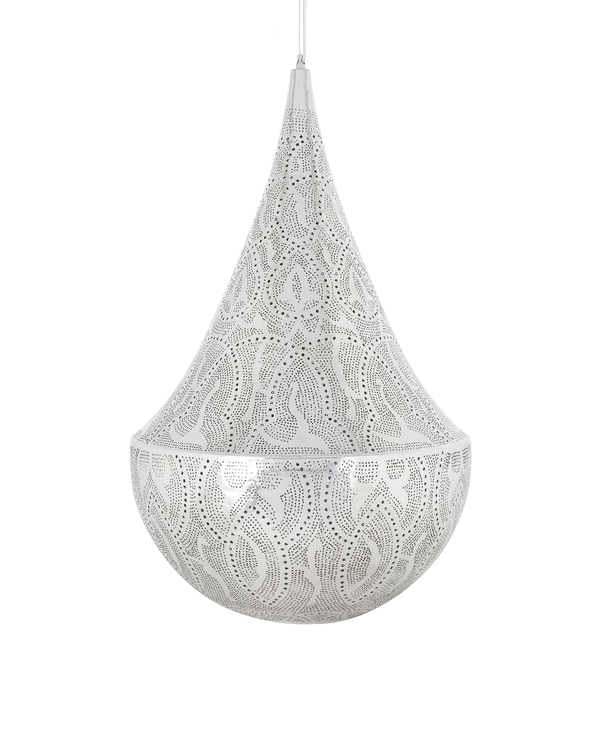 Cone-Shaped Metal Hanging Lamp (various sizes) - SILVER 3