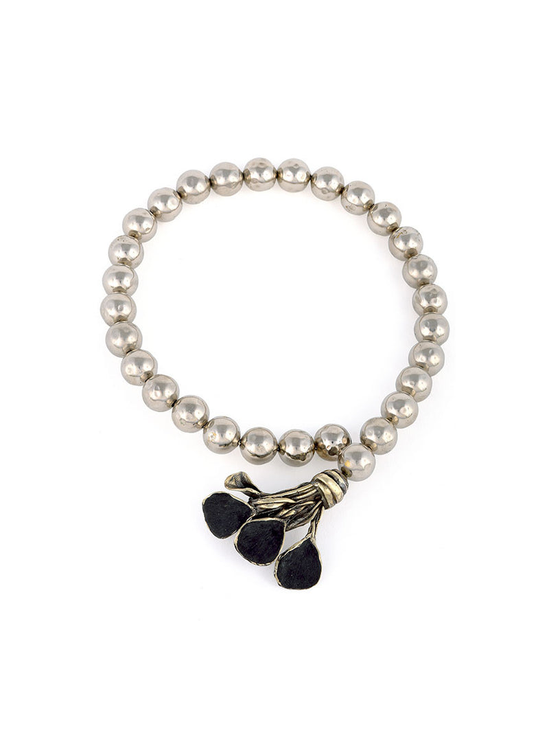 Silver Metal Beaded Necklace