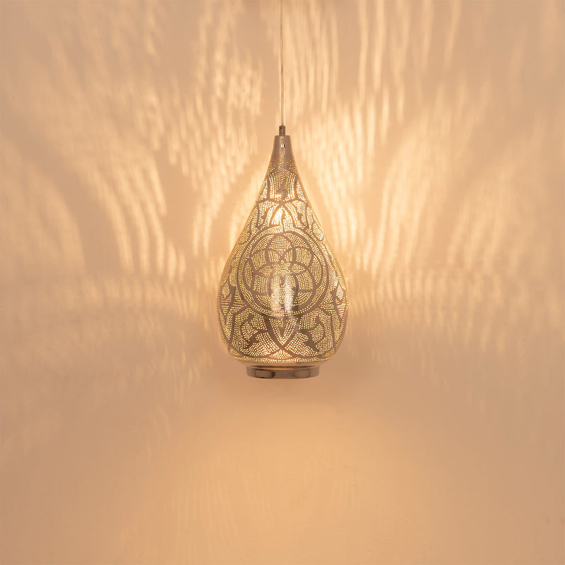 Small Metal Hanging Lamps, (7 styles) Silver Pear