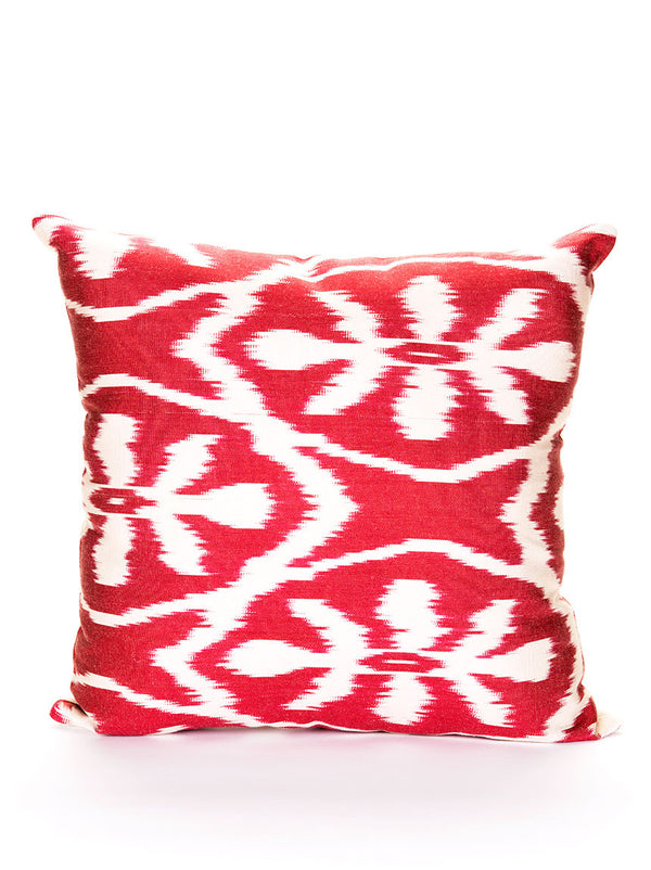 Silk Pillow Case, Red and White